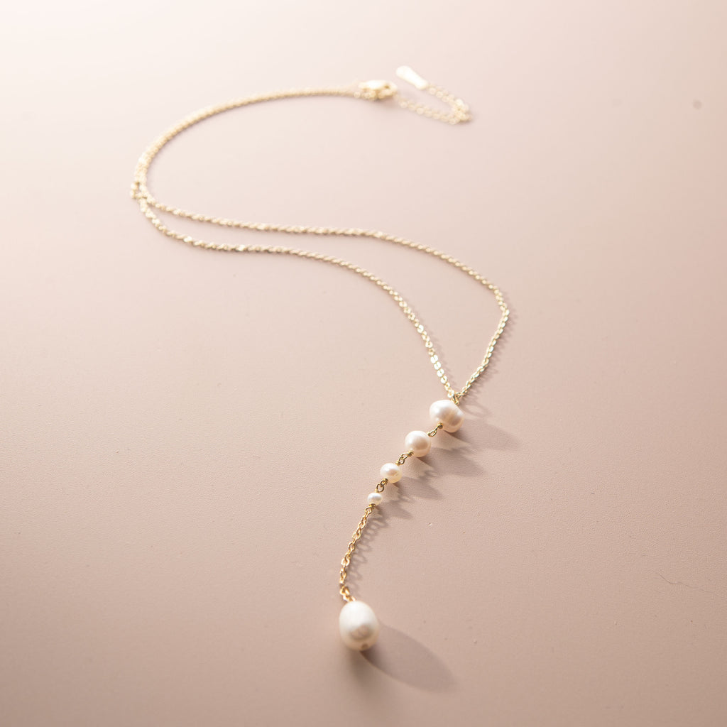 5 Pearl Lariat Necklace