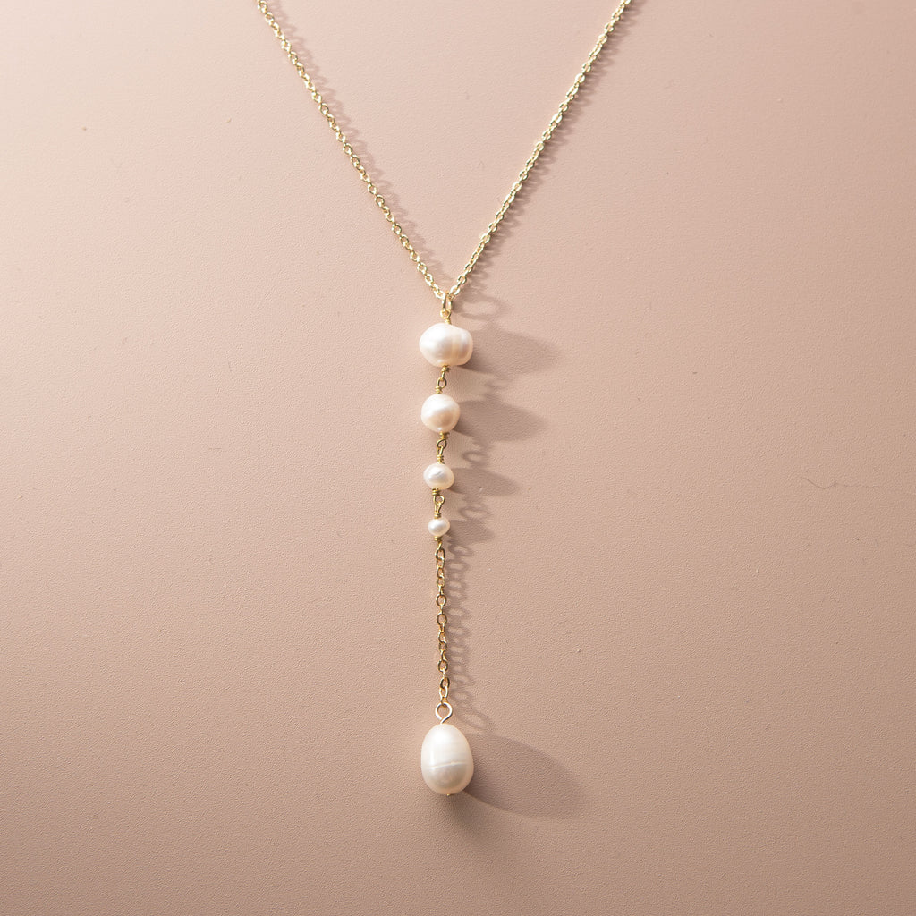 5 Pearl Lariat Necklace
