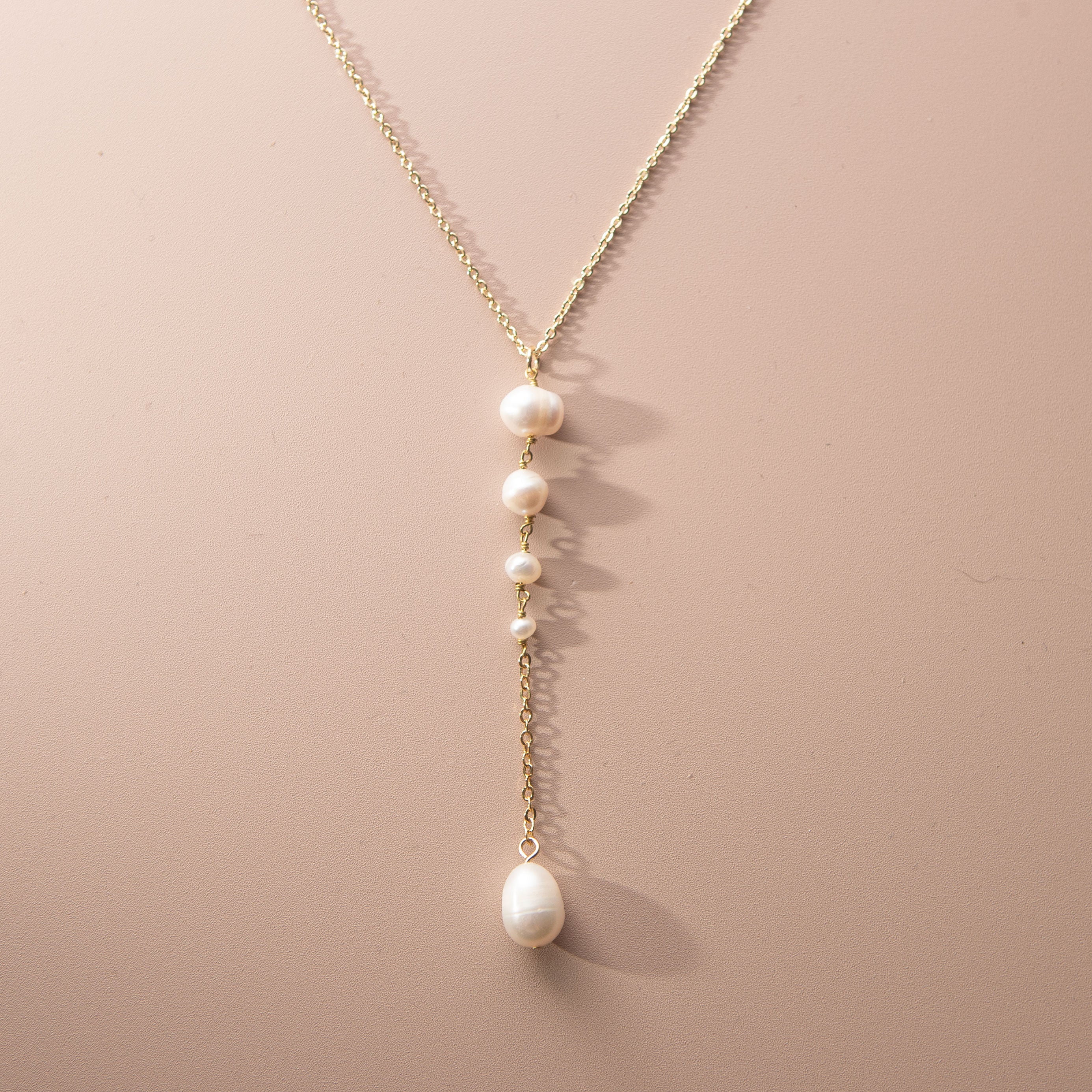5 Pearl Lariat Necklace